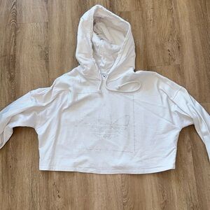 White rhinestone Adidas crop top